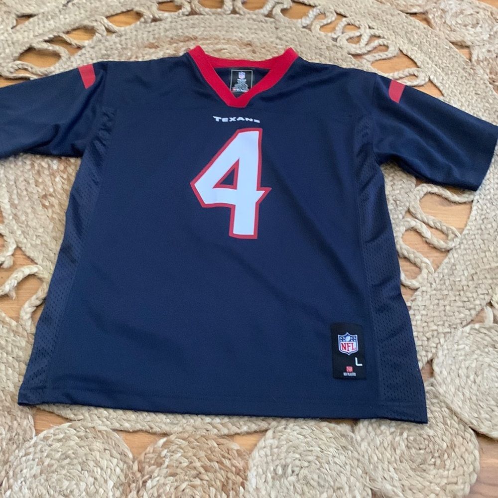 NFL Team Apparel Houston Texans Deshaun Watson 4 Jersey Blue Youth Large L 14/16